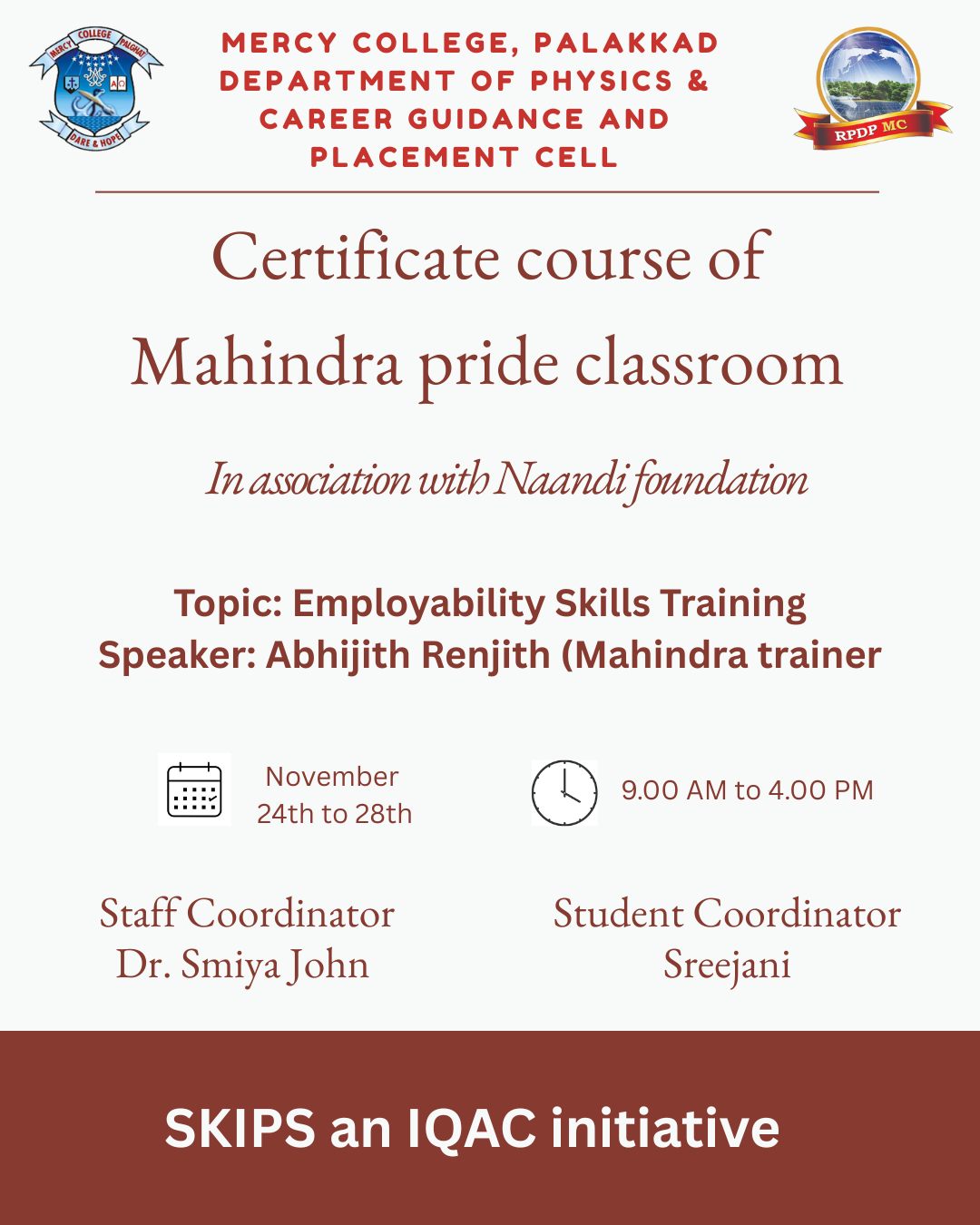 CERTIFICATE COURSE OF MAHINDRA PRIDE CLASSROOM