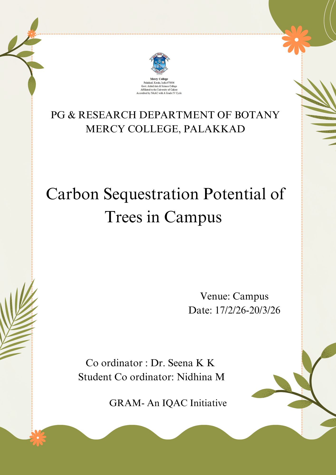 Carbon Sequestration Potentional of Trees in Campus