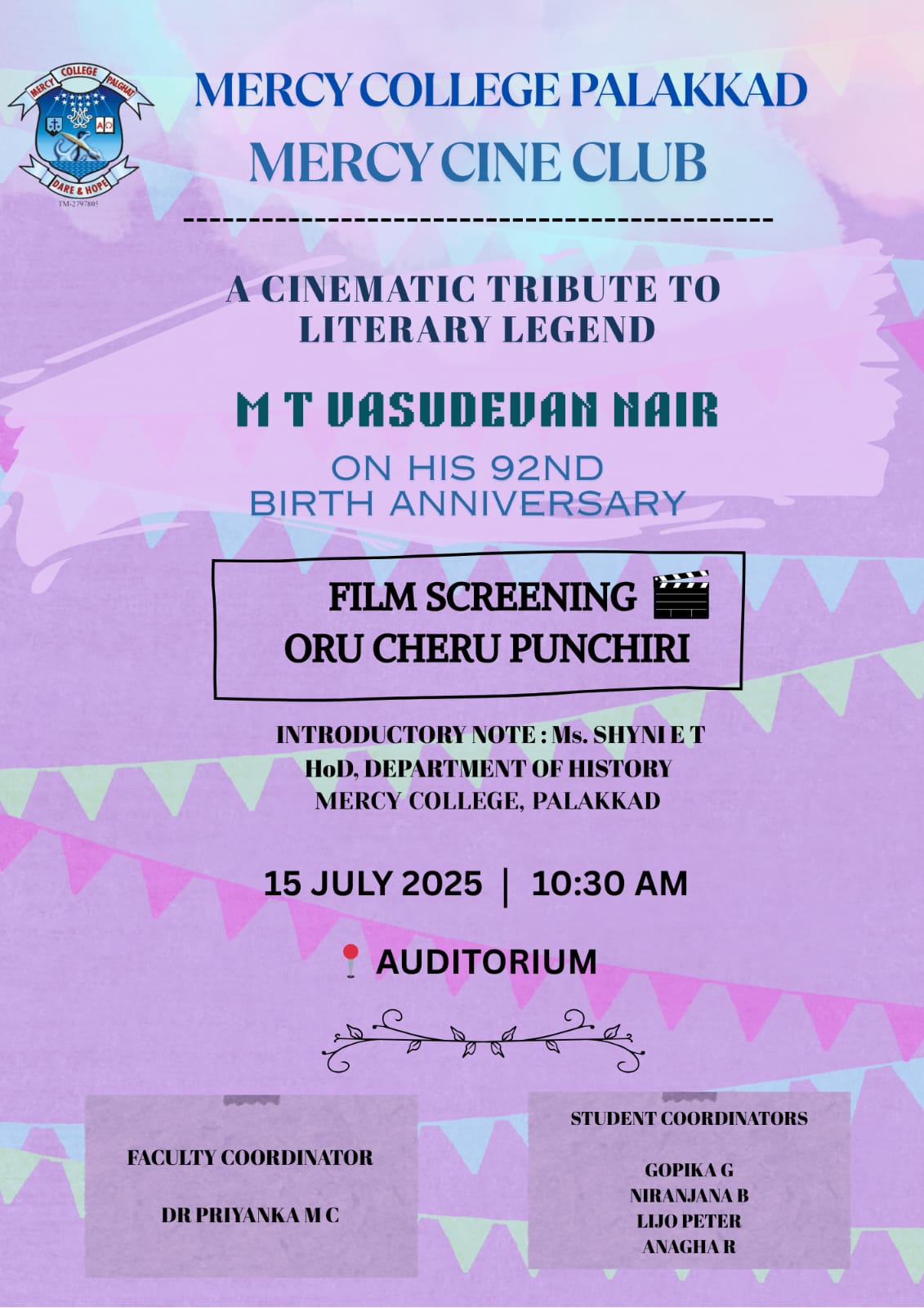 Film Screening: Oru Cheru Punchiri