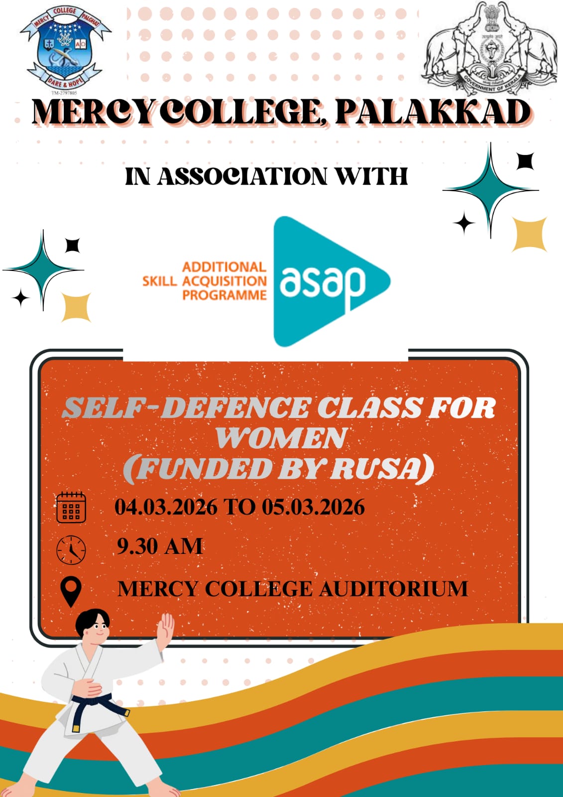 SELF DEFENCE CLASS FOR WOMEN (FUNDED BY RUSA)