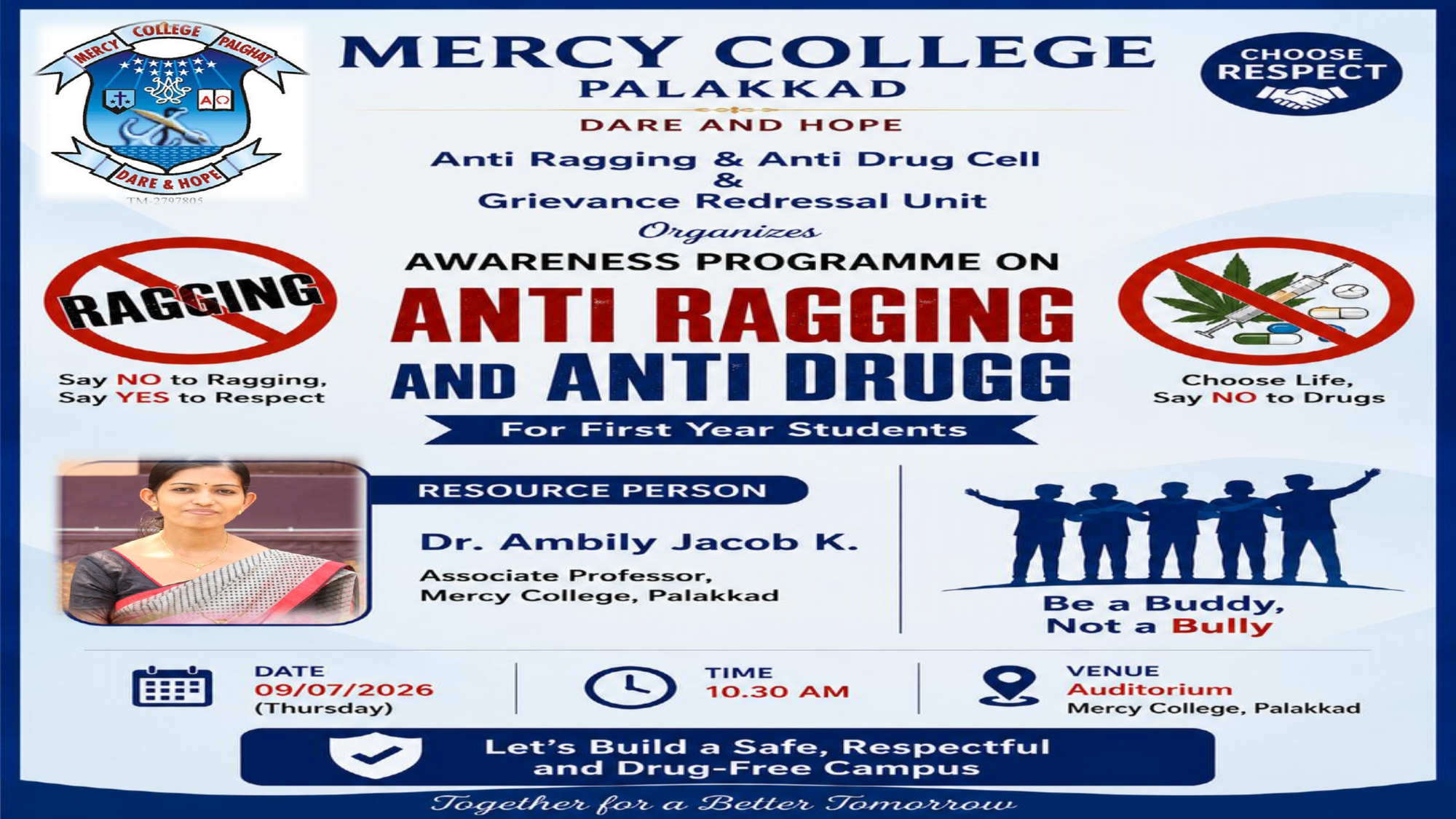 AWARENESS PROGRAMME ON ANTI RAGGING AND ANTI DRUG