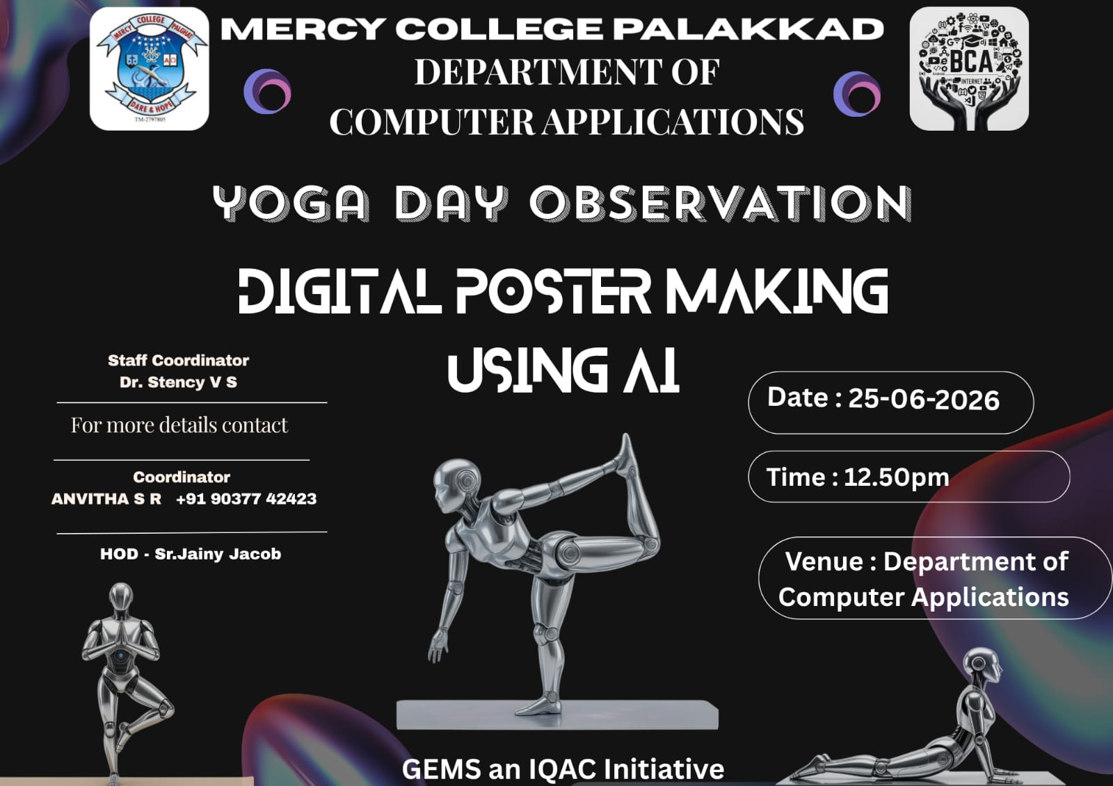 YOGA DAY OBSERVATION - DIGITAL POSTER MAKING USING AI