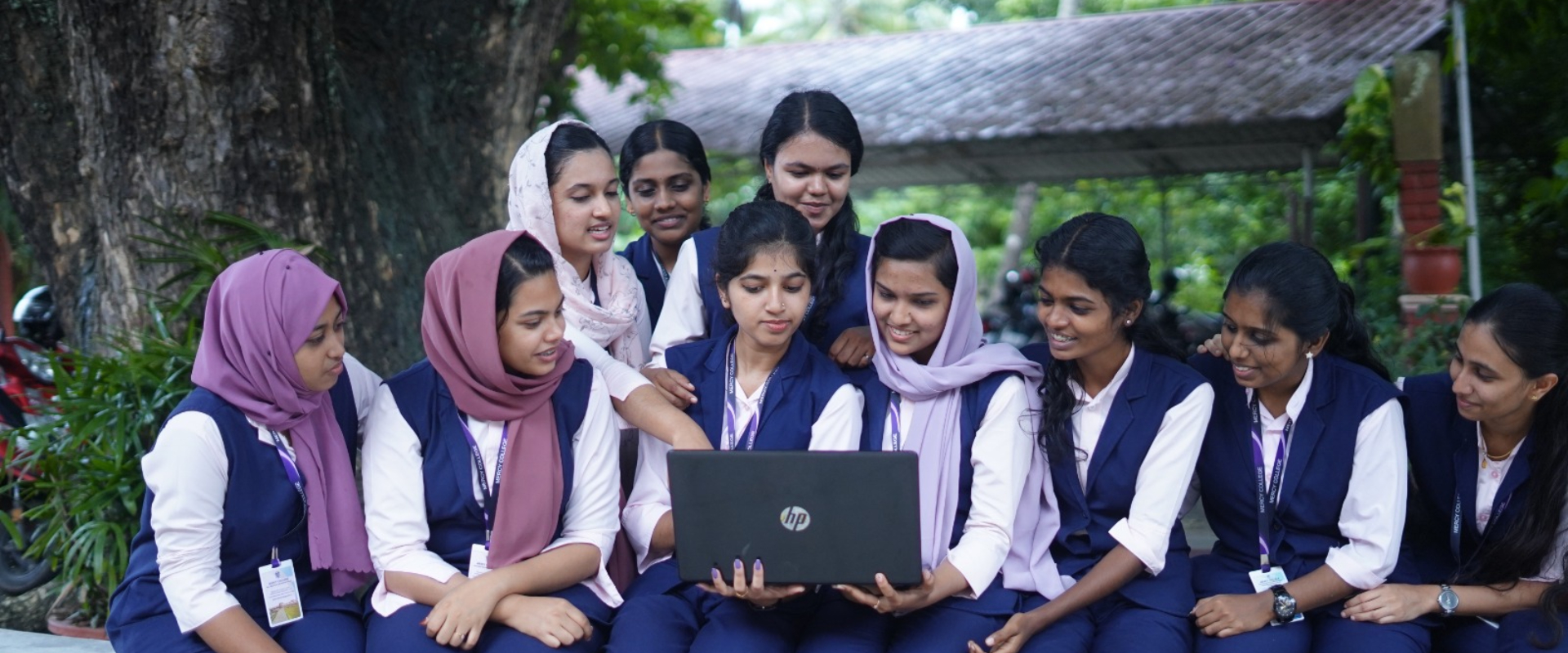 Courtyard with Laptop